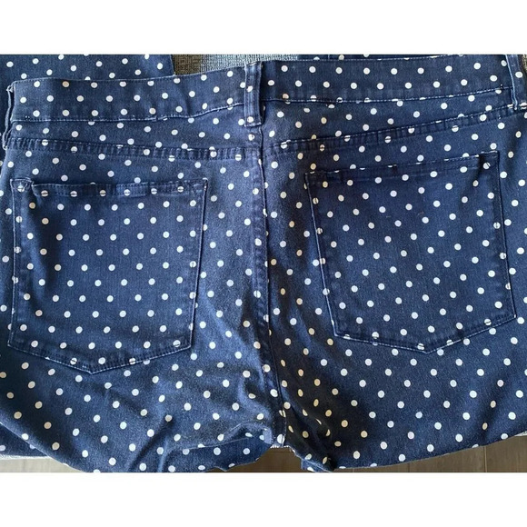 J.Crew Sz 32 Toothpick Skinny Ankle Pants in Navy With White Dots Size - Picture 4 of 7